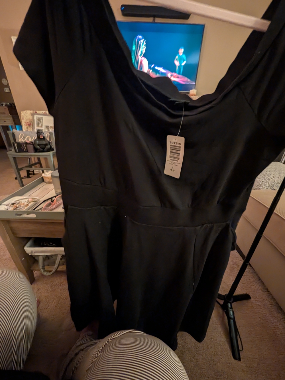Torrid Off Shoulder Skater Dress Black Mini Size 2 NWT